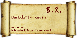 Barbély Kevin névjegykártya