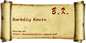Barbély Kevin névjegykártya